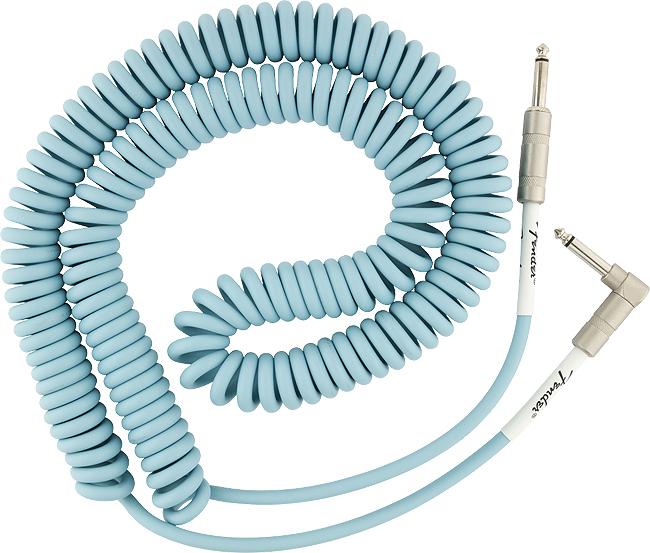 Fender Original Series Coil Cable Straight-Angle Daphne Blue