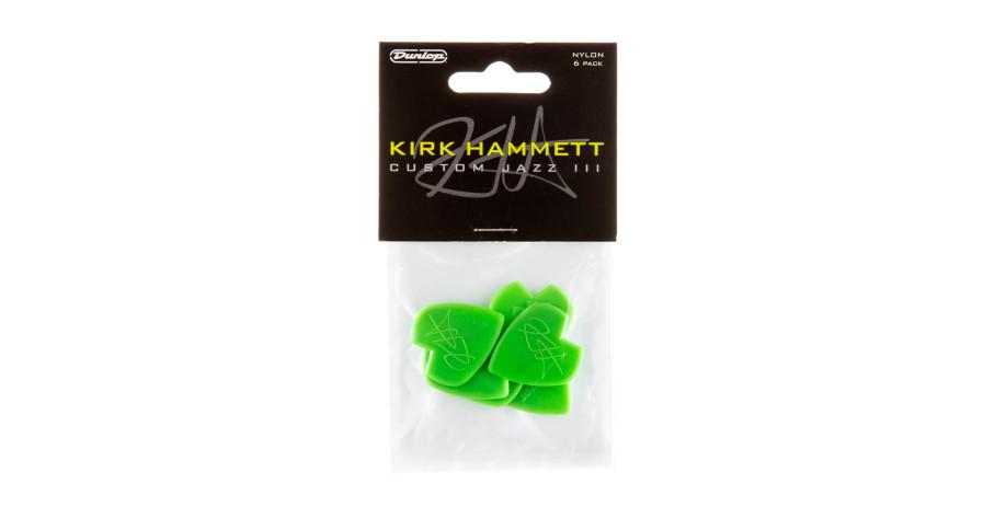 Dunlop Kirk Hammett Signature Jazz III Picks Player´s Pack, 6 pcs. green 1.38 mm