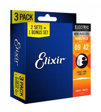 Elixir NanoWeb 16540 3 Pack Super Light 9-42