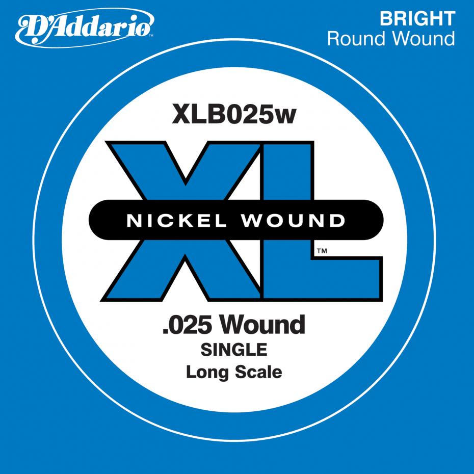 D´Addario XLB025w Single XL Nickel Wound 025 Long Scale