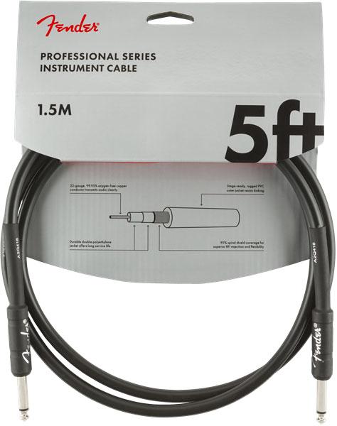 Fender Professional Series Instrument Cable Straight/Straight 1,5m Black