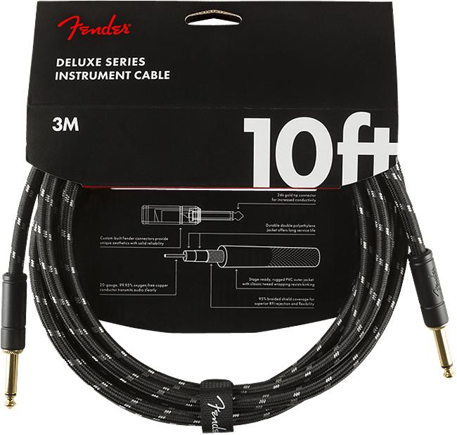 Fender Deluxe Series Instrument Cable Straight/Straight 3m Black Tweed