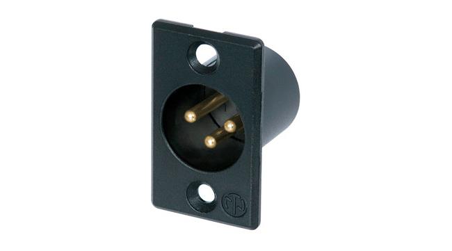 XLR Stecker: Neutrik NC3MPB 3-pol XLR Einbaustecker, Schwarz